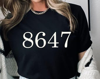 8647 Anti Trump Shirt, FDT Numeric Protest Tee, Political Statement Design, Hidden Message Graphic, Liberal Activist Gift T-Shirt