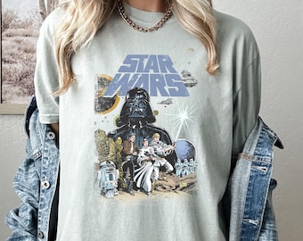 Comfort Colors Vintage Star Wars T-shirt, Retro Darth Vader Shirt, Luke Skywalker Tee, Star Wars Gift For Fans, Movie Graphic Shirt