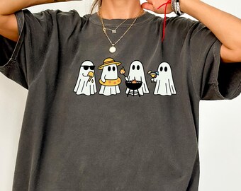 Comfort Colors Ghost BBQ Shirt, Summerween Ghost T-shirt, Spooky Campfire Shirt, Funny Halloween Shirt, Gift For Her, Cute Ghost Tee
