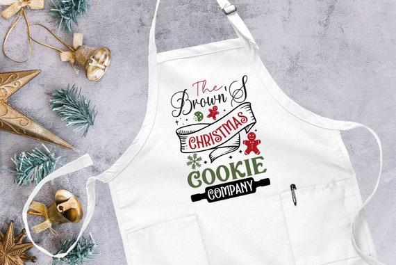 Christmas Apron, Cookie Apron, Personalized Kitchen Gifts, Custom Name Apron, Cookie Crew, Baking Gift, Christmas Party Apron, Holiday Apron
