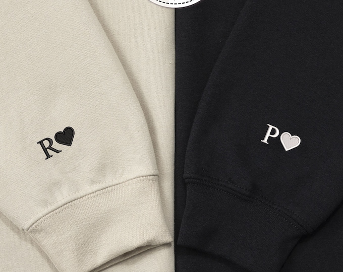 Personalized Embroidered Sweatshirts, Custom Embroidery, Couple Hoodies, Valentines Day Gift, Couple Hoodies, Personalized Gift For Couples