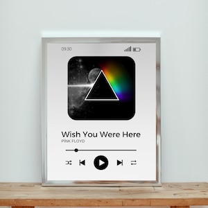 Pink Floyd Wish You Were Here Poster, Minimalist Pink Floyd Poster, Digital Download, Home Decor, Printable Wall Art Prints, Music Poster