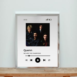Quenn somos os campeões pôster, pôster minimalista da rainha, download digital, decoração de casa, impressões de arte de parede para impressão, pôster musical, vintage