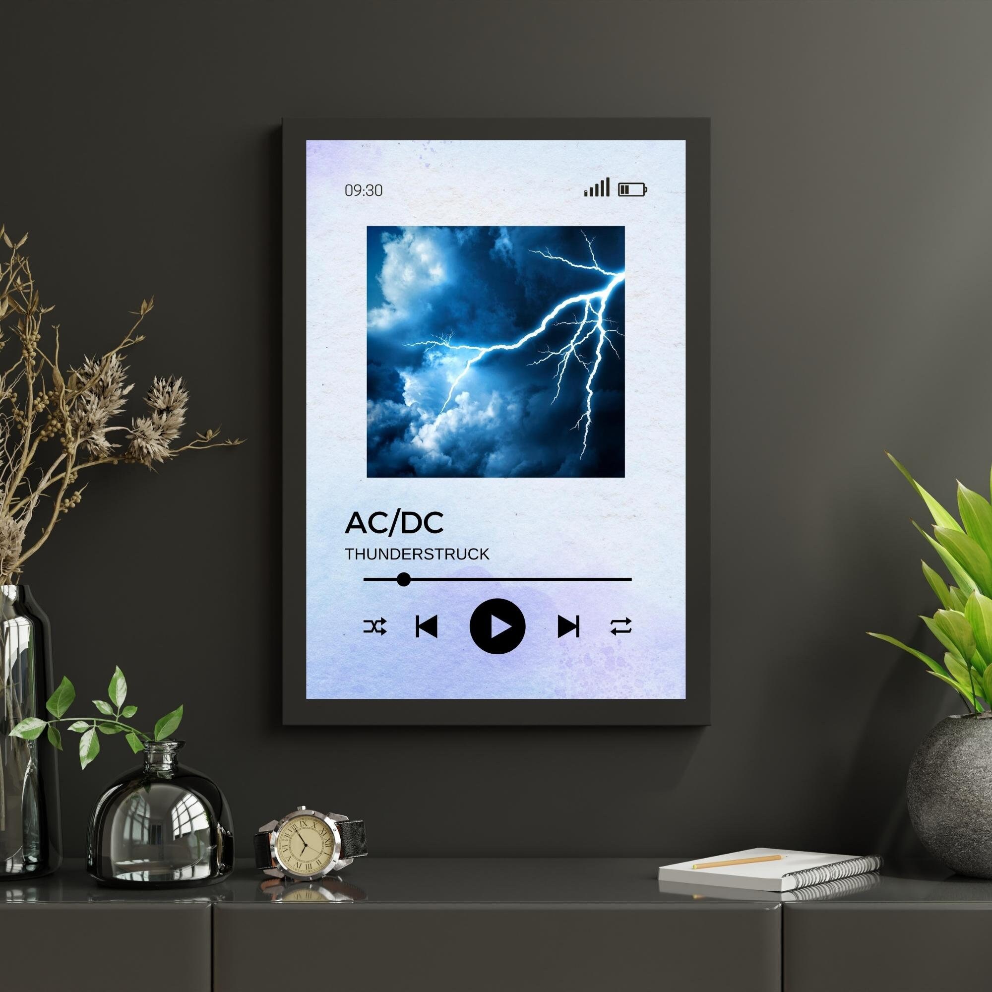 AC/DC - Thunderstruck Poster, Minimalist Poster, Digital Download, Home ...