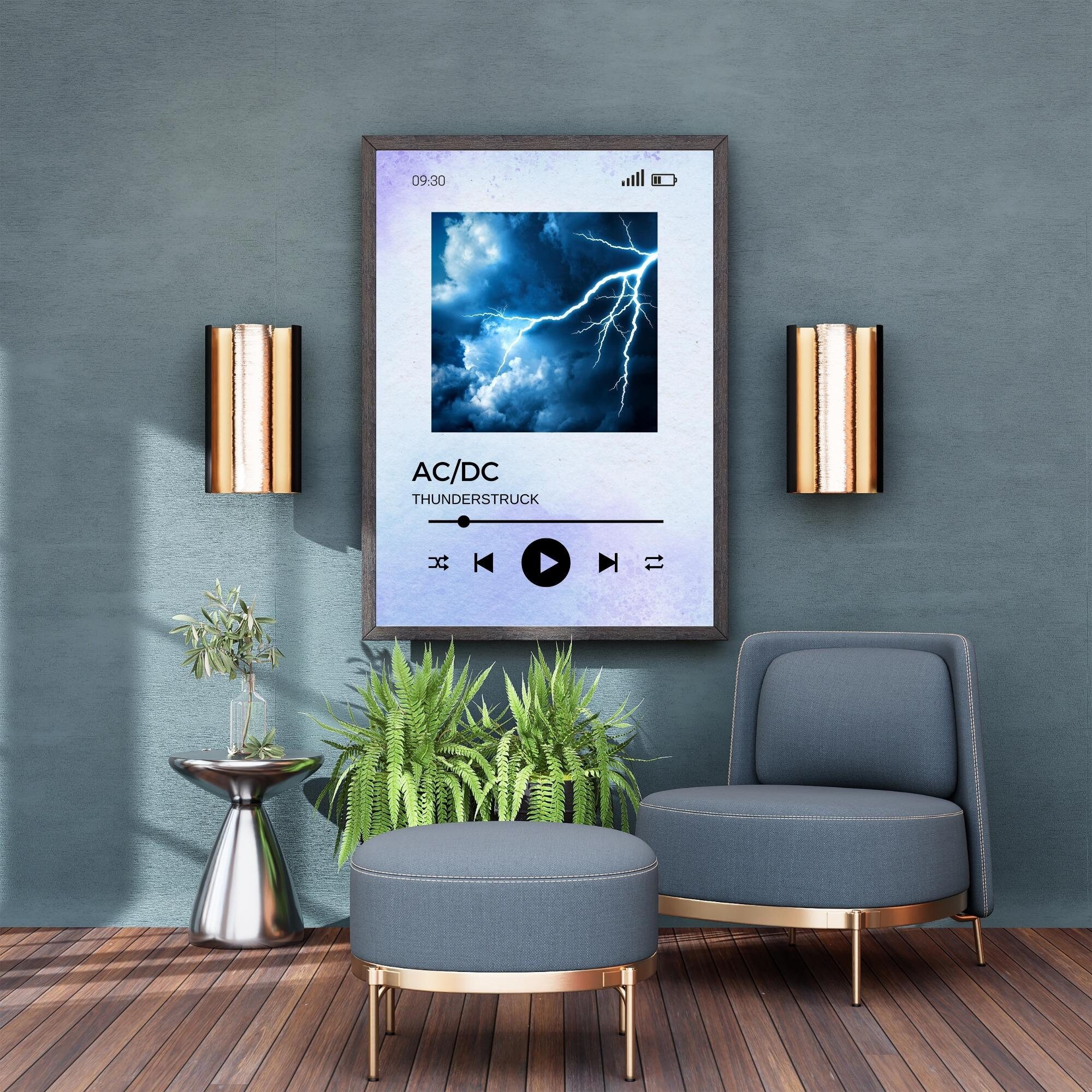 AC/DC - Thunderstruck Poster, Minimalist Poster, Digital Download, Home ...