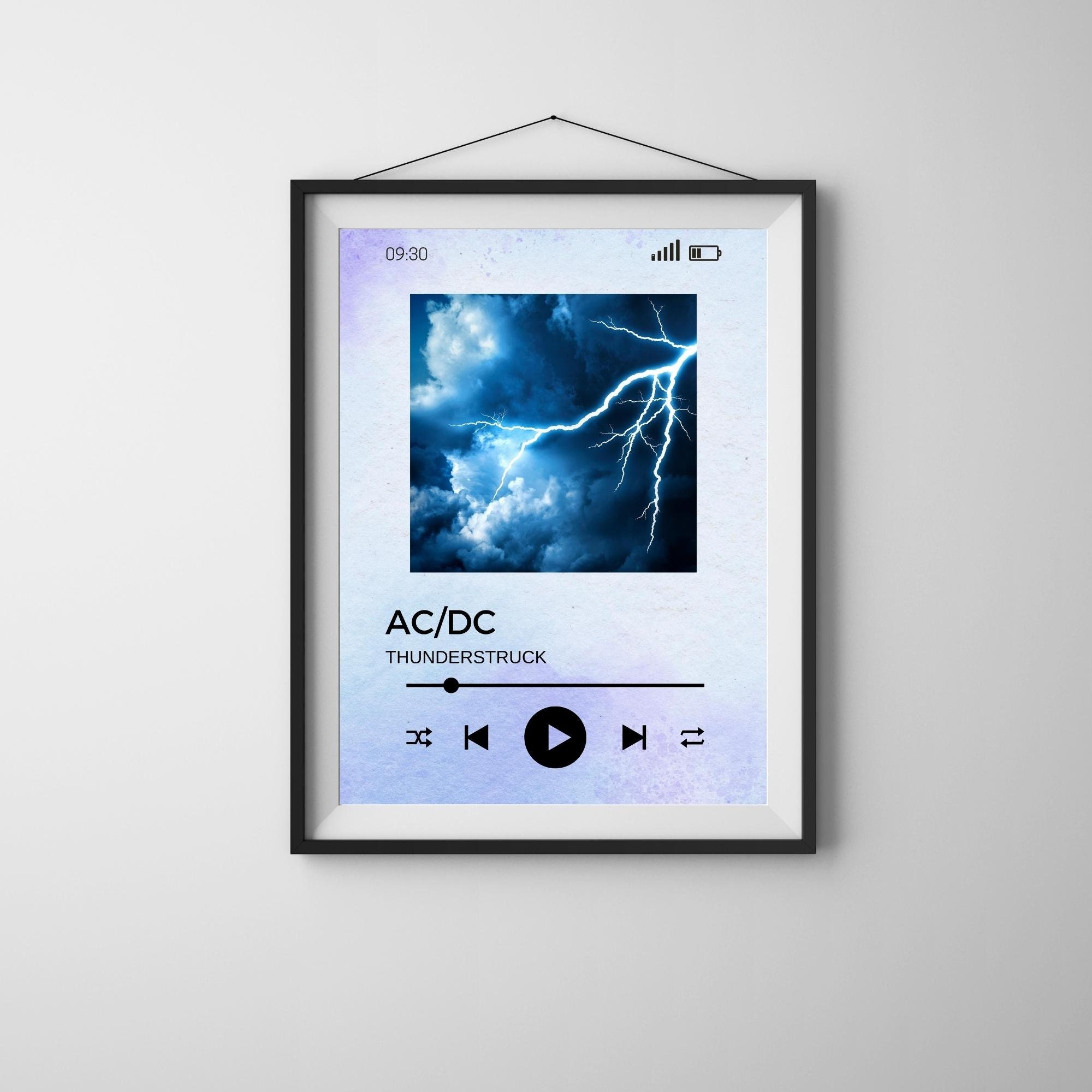 AC/DC - Thunderstruck Poster, Minimalist Poster, Digital Download, Home ...