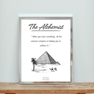 The Alchemist Wall Art, Home Decor, Printable Wall Art Prints, Inspirational Quotes, Downloadable Digital Download, Library Decor