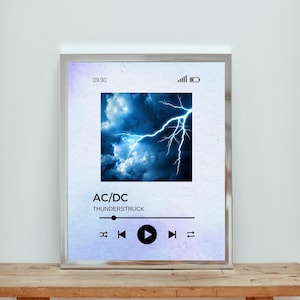 AC/DC - Thunderstruck Poster, Minimalist Poster, Digital Download, Home Decor, Printable Wall Art Prints, Music Poster, Vintage Music, 80s