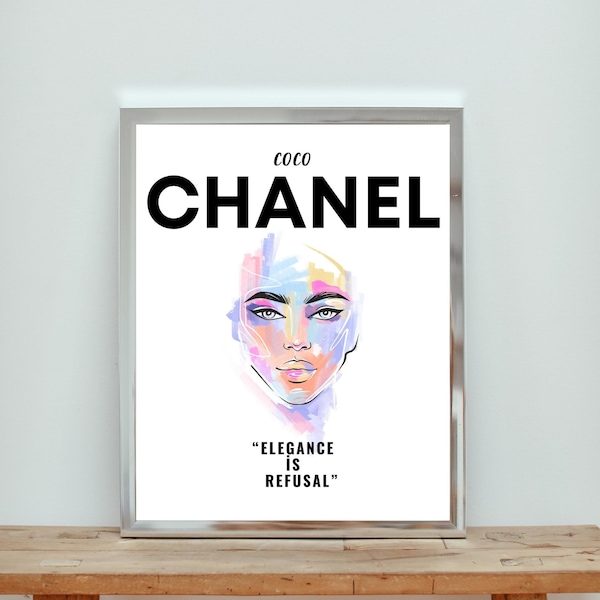 Coco Chanel, Gift For Him, Coco Text Poster, Coco Wall Art, Wall Art Digital, Digital Download, Home Decor, Printable Wall Art Prints