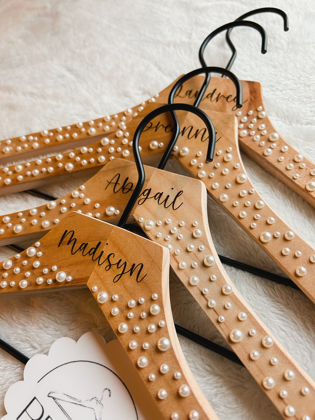 Natural Wood Hangers, Wedding Hangers, Bridal Party Hangers