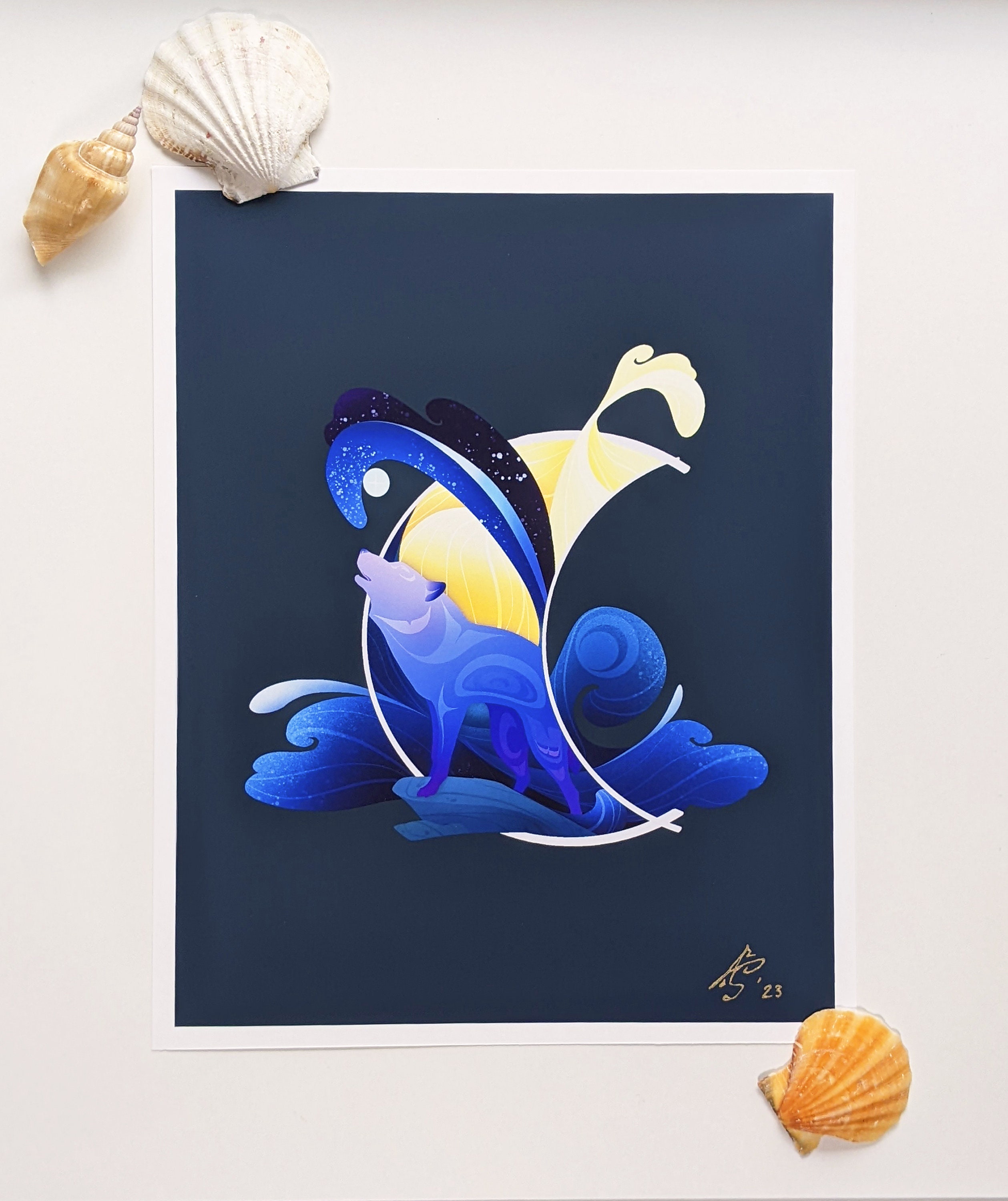 Pacific Northwest Coast Salish Spirit of The Wolf Art Print