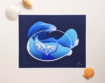 Pacific Northwest Coast Salish Spirit of The Whale Art Print