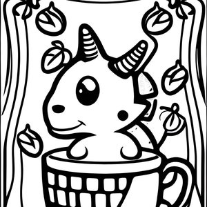 50-Page Cute Dino Coloring Book (Digital; PDF)