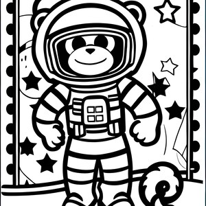 50-Page Cute Monkey Coloring Book (Digital; PDF)