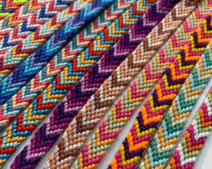 Personalized Chevron Friendship Bracelet - Adjustable Thread Bracelet ...