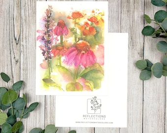 Wildflower Watercolor Note Cards - Gift Box Stationery