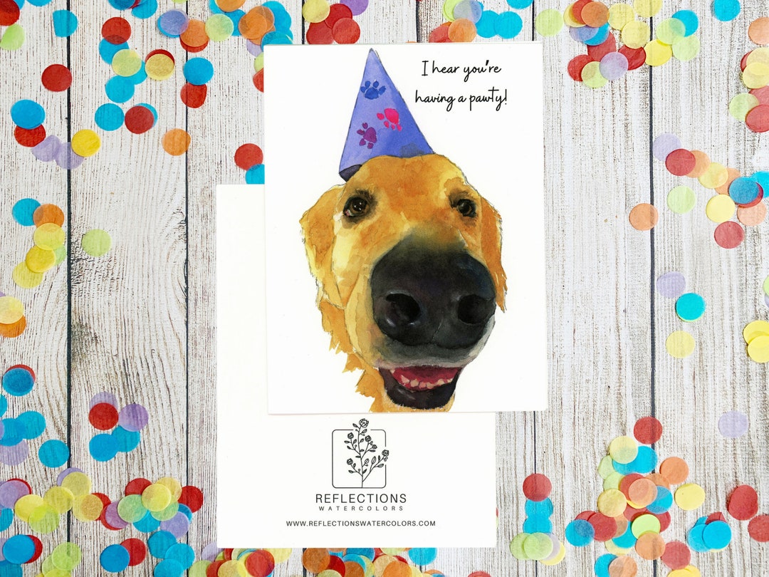 Dog Pup Party Birthday Card - Etsy