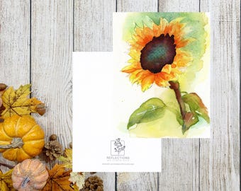Sunflower Notecard Set l Cheerful Floral Stationery Gift Box l Watercolor Greeting Card Set