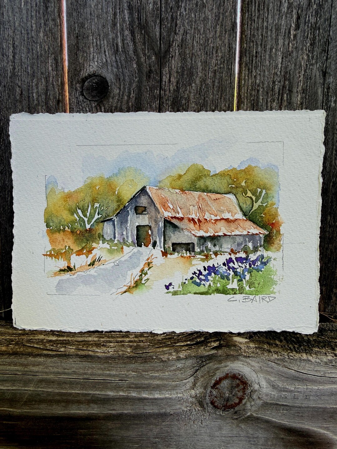 Original Barn Watercolor Painting: 5x7 Rural Landscape Art - Etsy