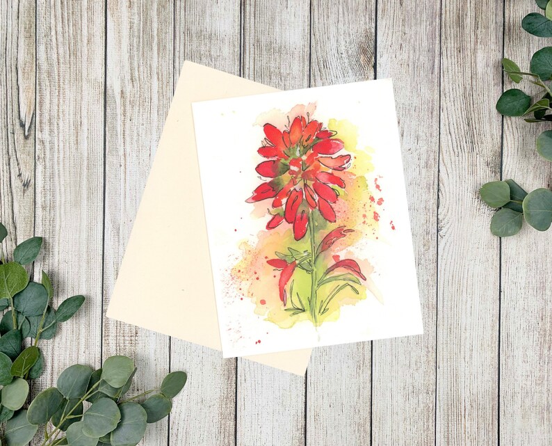 Texas Wildflower Note Card, Watercolor Floral Greeting Card, Blank Inside, Thinking of You Card, Gift Boxed, Nature Lover Gift image 7