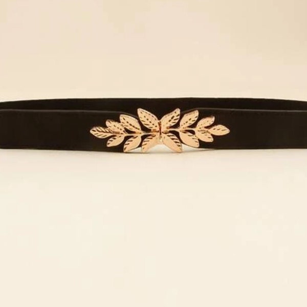 Black Stretch Belt, Black skinny Belt, Black Casual Belt, Black Buckle Belt, Black Medium Stretch