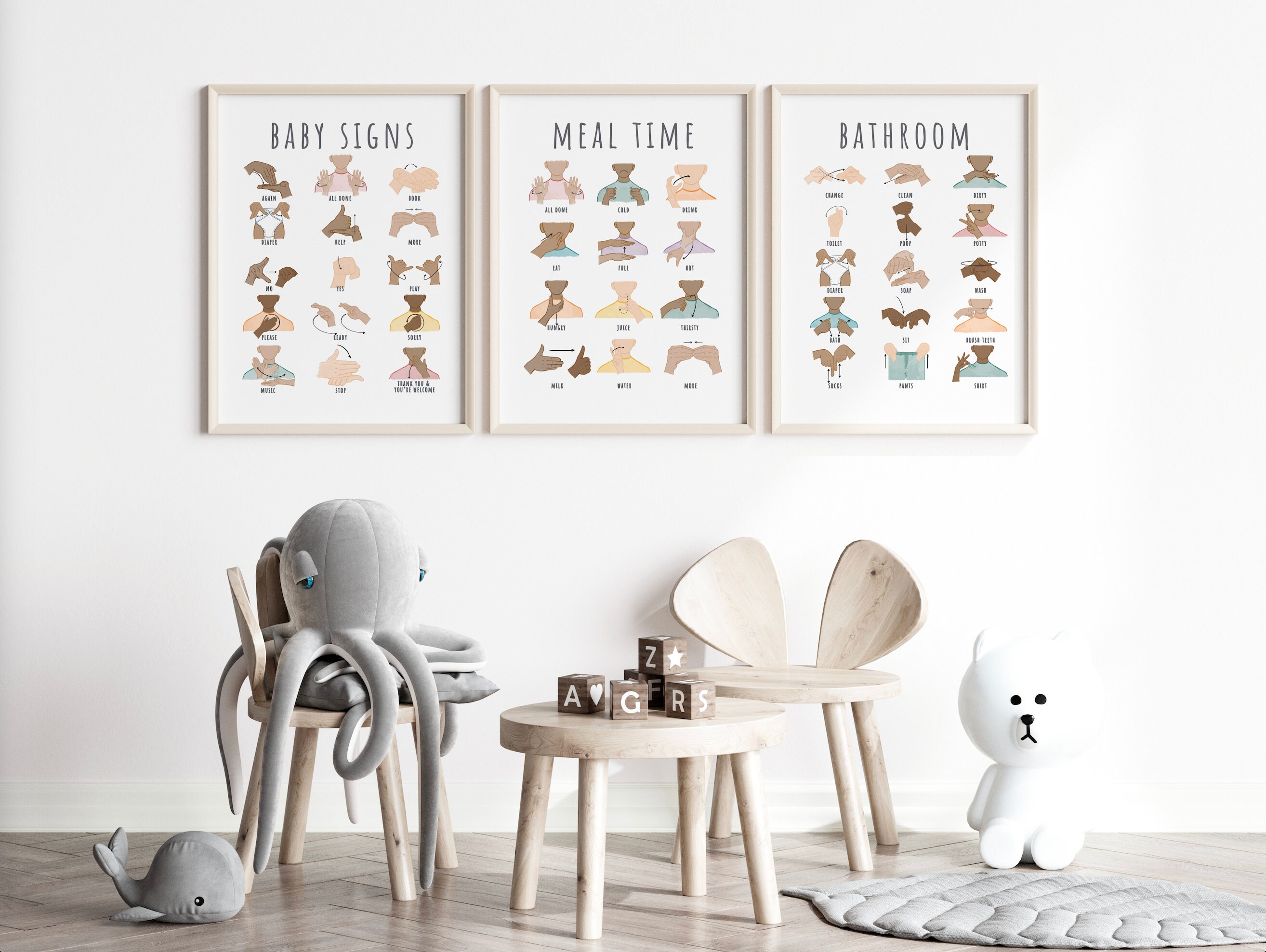 ASL Starter Signs for Baby Prints: Education Poster Set (digital ...