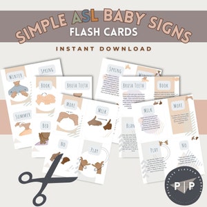 Cartes flash ASL imprimables bébé bambin enfants imprime éducation affiche salle de jeux garderie salle de classe école à la maison simple commencer la langue des signes