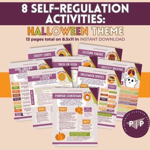 Halloween Activity Pages Self-Regulation Technique Set Calming Corner Teacher and Parenting Tools Social Emotional Learning School Ideas