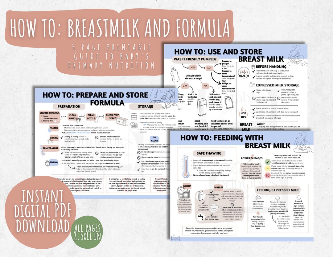 How To Infant Breastfeeding and Formula Feeding Handout Etsy