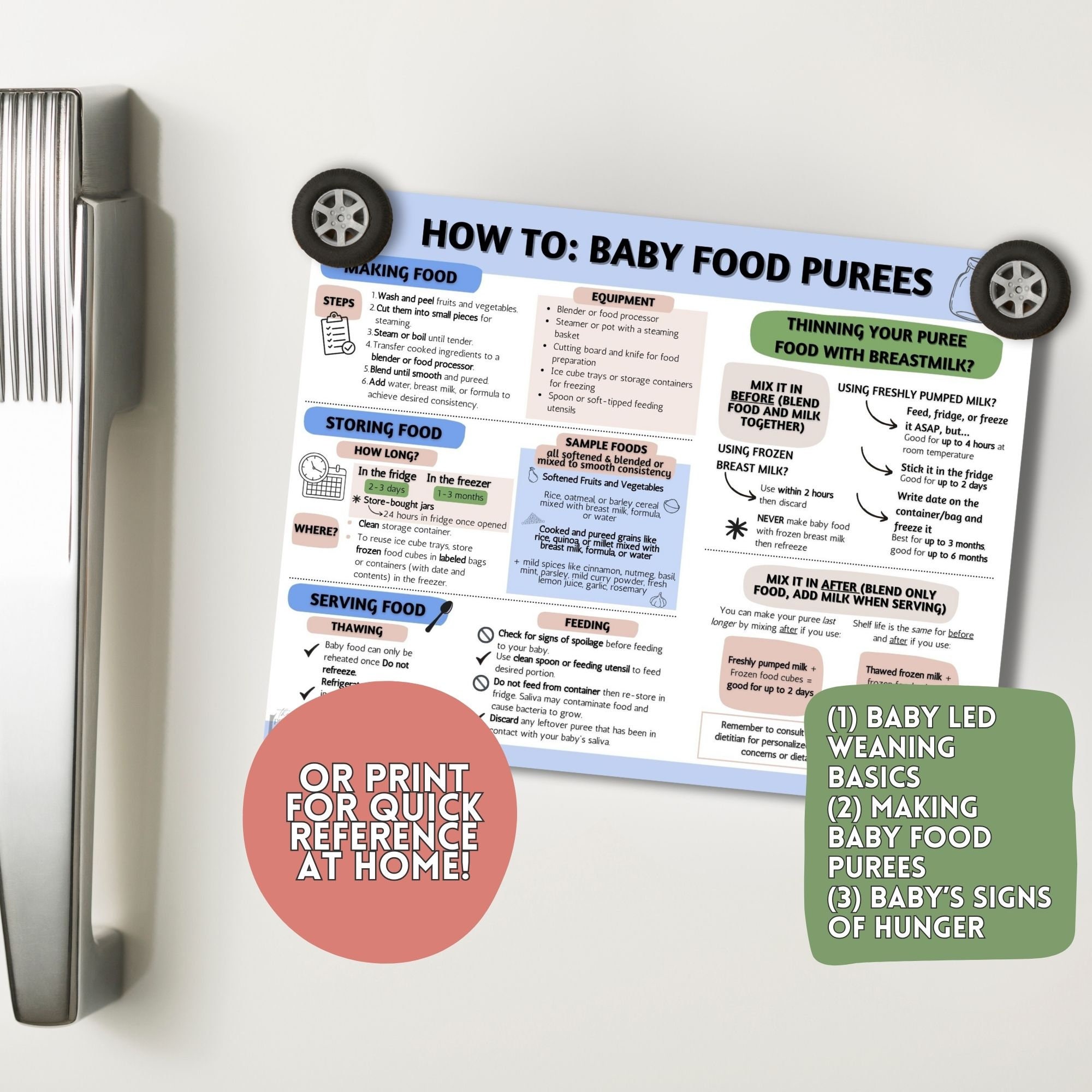 Starting Solid Food Baby Led Weaning Purees Infant Feeding Handout How