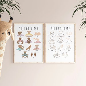 Sleepy Time 2er-Set Baby-Gebärdensprache, die ASL-Zeichen beginnt, die für Kleinkinder und Kinder vor dem Schlafengehen geeignet sind