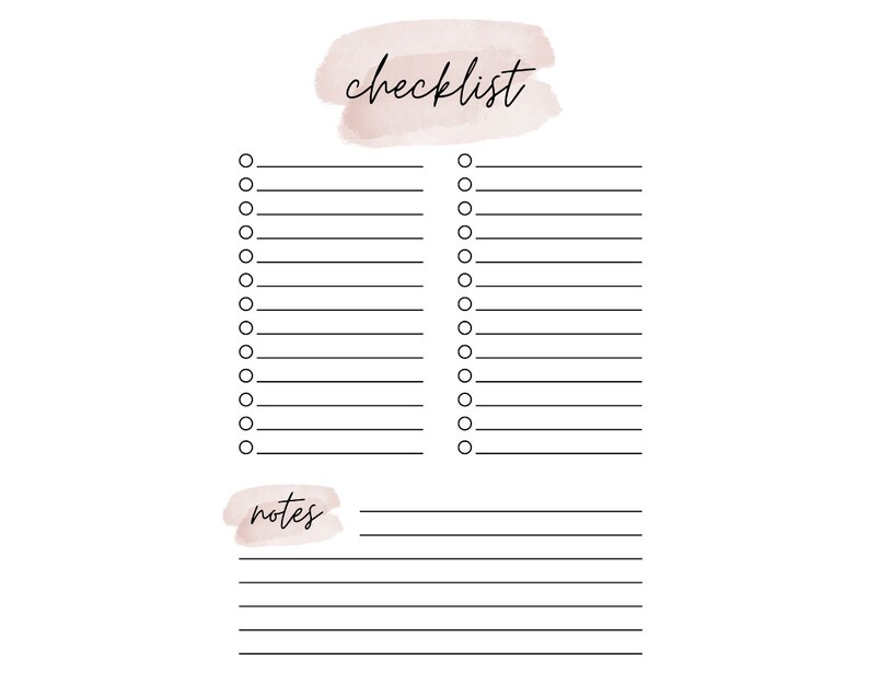 Printable | Simple Checklist - to Do List - Etsy