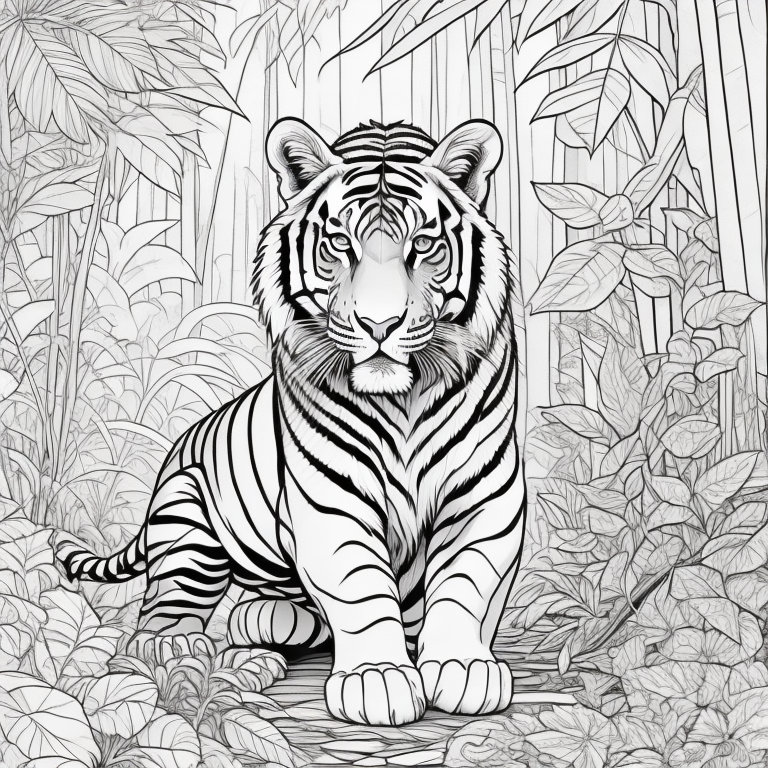 Animals of India Coloring Pages Simple Fun Designs for Adults Etsy UK