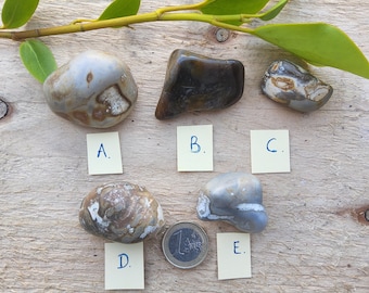 Irish Flint stone, tumbled smooth FLINT from Ireland,  crystal and mineral collection,  IF1