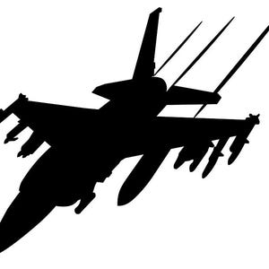 F-16 Fighter Jet Silhouette - Digital Download (.svg, .dxf, .png) for Crafting and DIY Projects