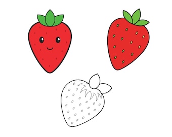 Strawberry SVG, Strawberry Clip Art, Strawberry Cricut svg, Strawberry Outline svg