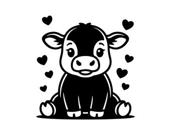 Black Angus Bull SVG PNG JPG - Cattle Head Clipart - Farm Animal Vector