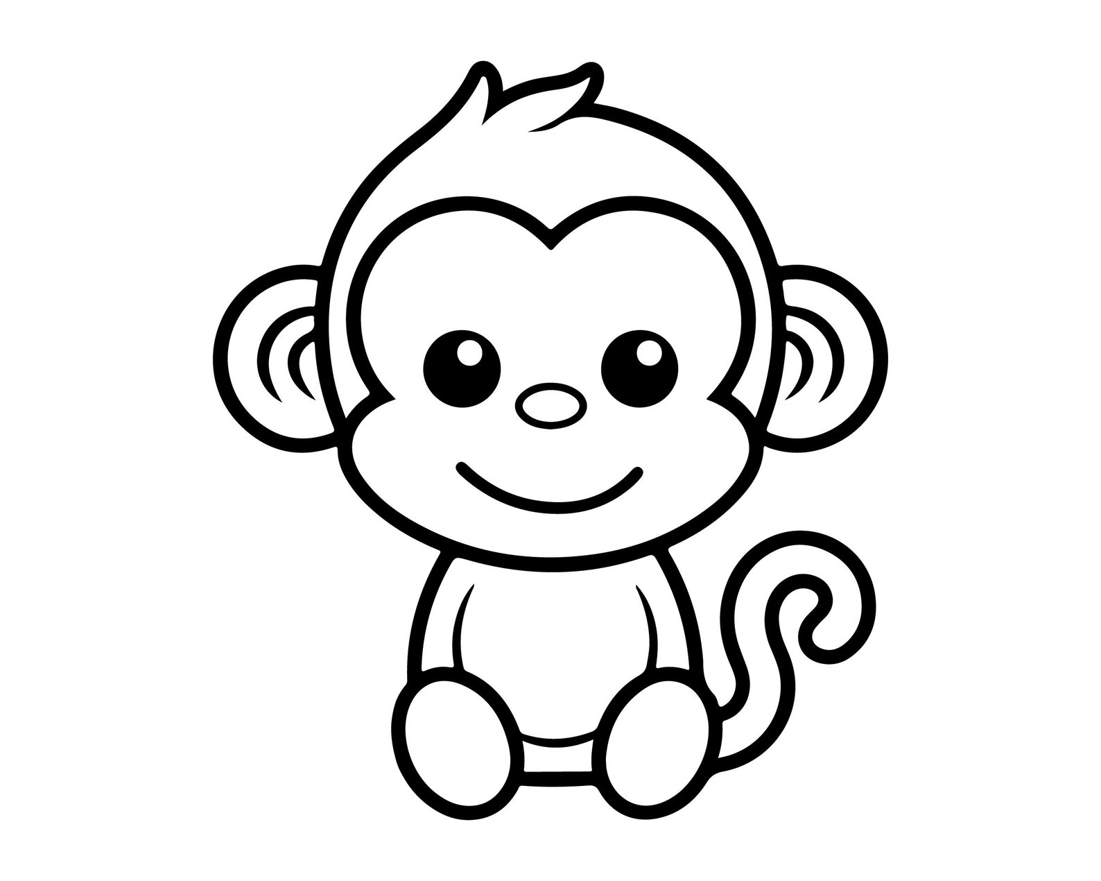 Monkey Clipart Svg, Monkey Cricut Svg, Monkey Outline Svg Etsy