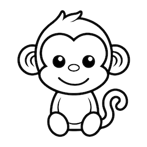 Mono ClipArt svg, Mono Cricut svg, Esquema de mono svg