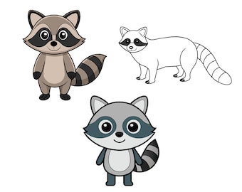 Raccoon SVG, Raccoon Clip Art, Raccoon Cricut svg, Raccoon Outline svg
