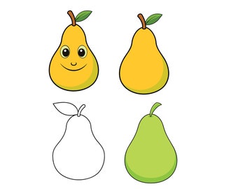 Pear SVG, Pear Clip Art, Pear Cricut svg, Pear Outline Svg