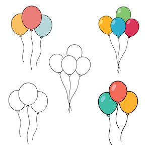 Balloons SVG, Balloons Clip Art, Balloons Cricut svg, Balloons Outline svg