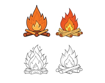 Camp Fire SVG, Camp Fire Clip Art, Camp Fire Cricut svg, Camp Fire Outline svg