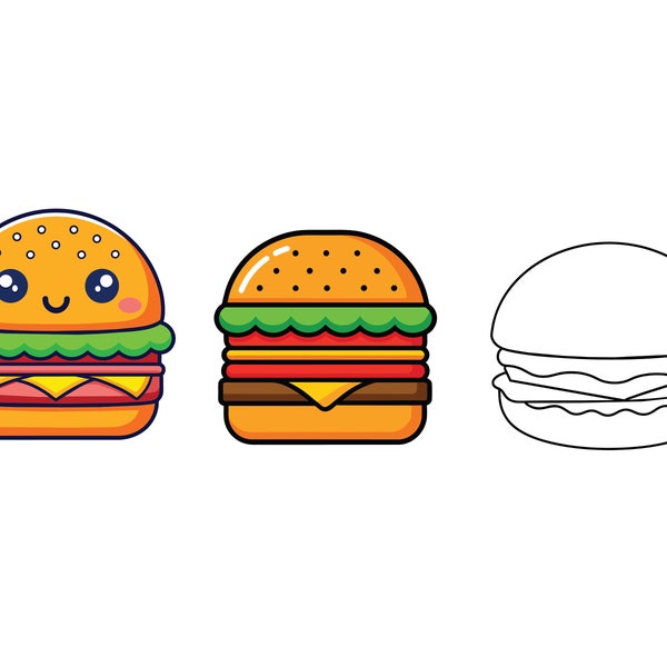 Hamburger SVG, Hamburger Clip Art, Hamburger Cricut svg, Hamburger Outline svg