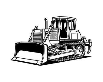 Bulldozer SVG PNG JPG - Construction Vehicle Clipart - Heavy Equipment Vector - Earthmover Cut File - Boys Truck Birthday Shirt