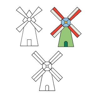 Windmühle SVG, Windmühle Clip Art, Windmühle Cricut svg, Windmühle Umriss svg