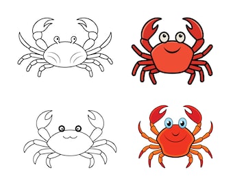 Crab SVG, Crab Clip Art, Crab Cricut svg, Crab Outline svg