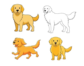Golden Retriever SVG, Golden Retriever Clip Art, Golden Retriever Cricut svg, Golden Retriever Outline svg