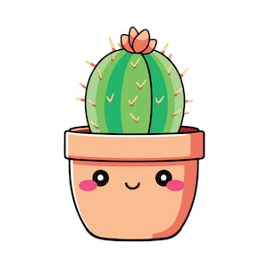 Cactus Pot Thorn Color Colour Sketch PNG & SVG Design For T-Shirts