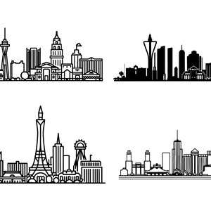 Silhouette d'horizon de Las Vegas SVG, contour d'horizon de Las Vegas SVG